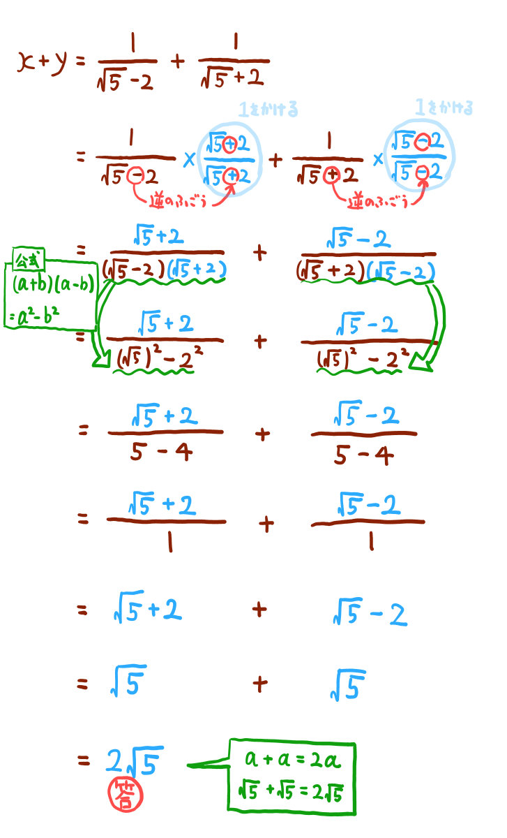 高卒認定試験数学の平方根 分母の有理化の解き方を解説 坂田先生のブログ オンライン家庭教師の数学講師