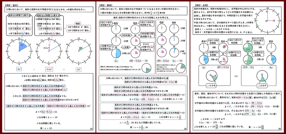 時計の問題３つ一覧