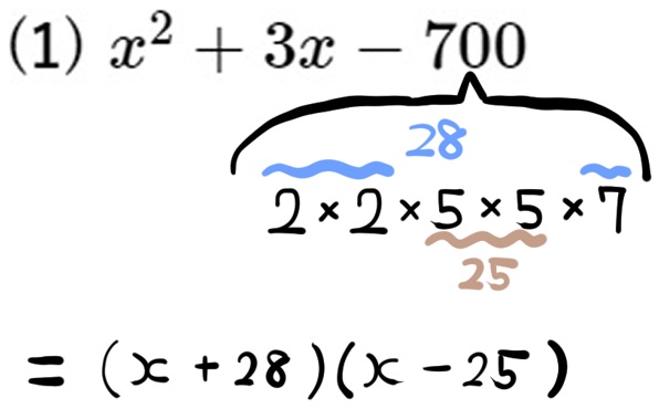 係数や定数項の大きい因数分解の解き方と練習問題 坂田先生のブログ