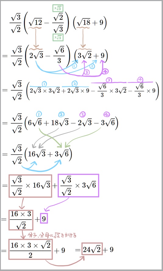 平方根の計算難問10別解