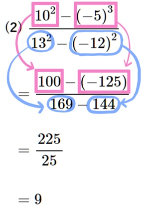 正負の数計算問題の難問2