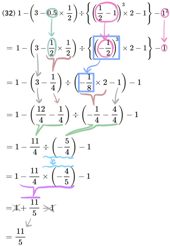 正負の数計算問題の難問32