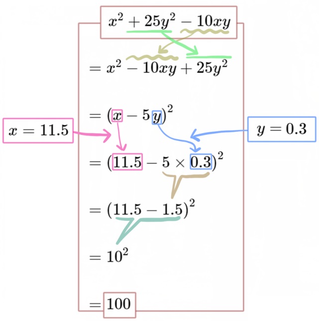 乗法公式のある式の値1の解説