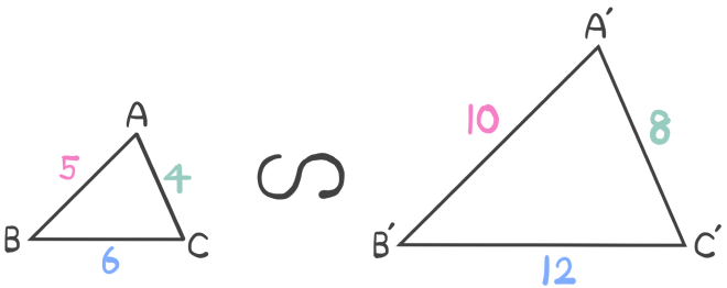 三角形の相似条件1の図