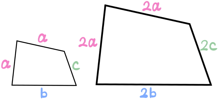 相似な四角形の図2