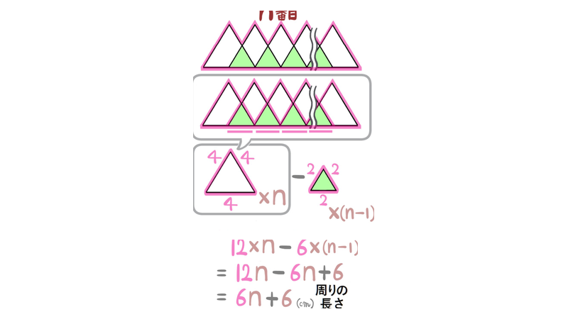 問30：周12n−6(n−1)＝6n＋6cm